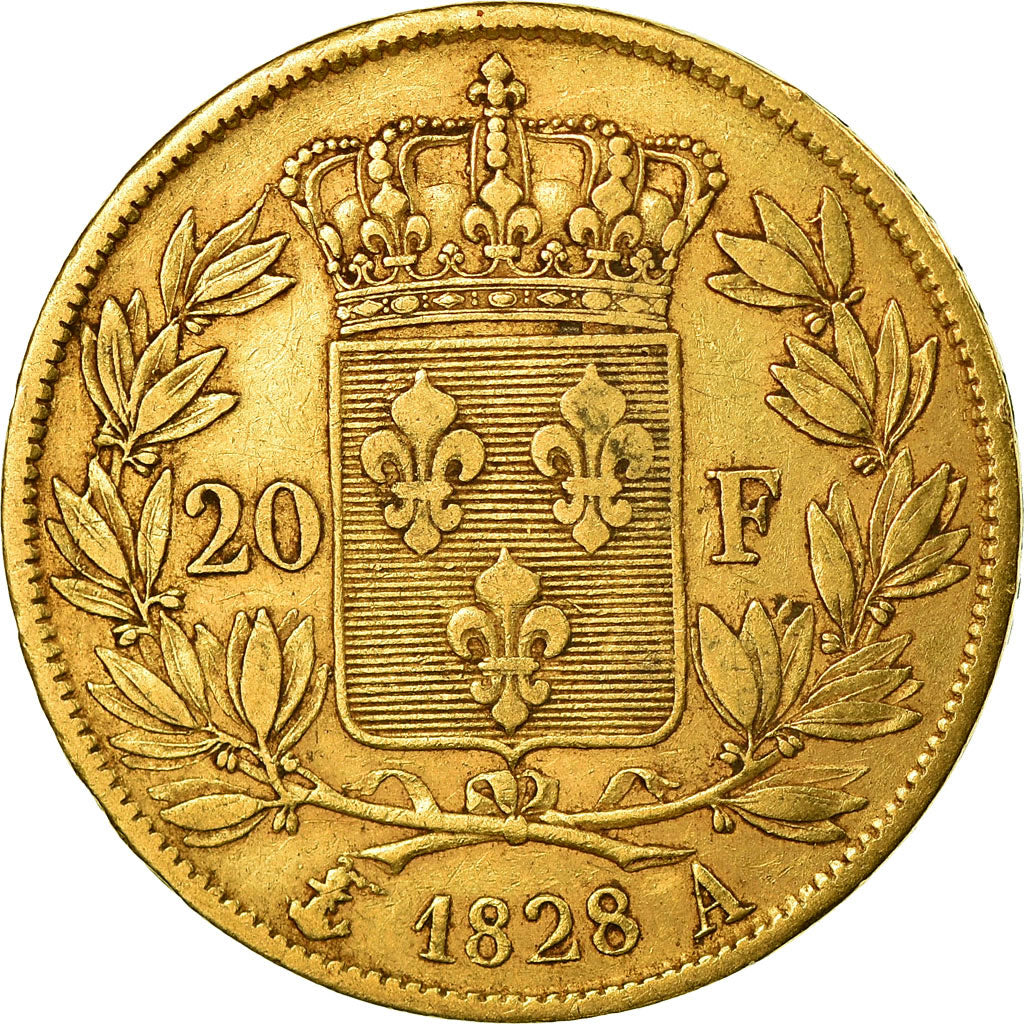 Munten, Frankrijk, Charles X, 20 Francs, 1828, Paris, FR+, Goud, KM:726.1