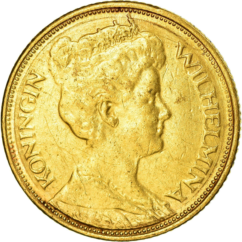 Moneta, Paesi Bassi, Wilhelmina I, 5 Gulden, 1912, BB, Oro, KM:151