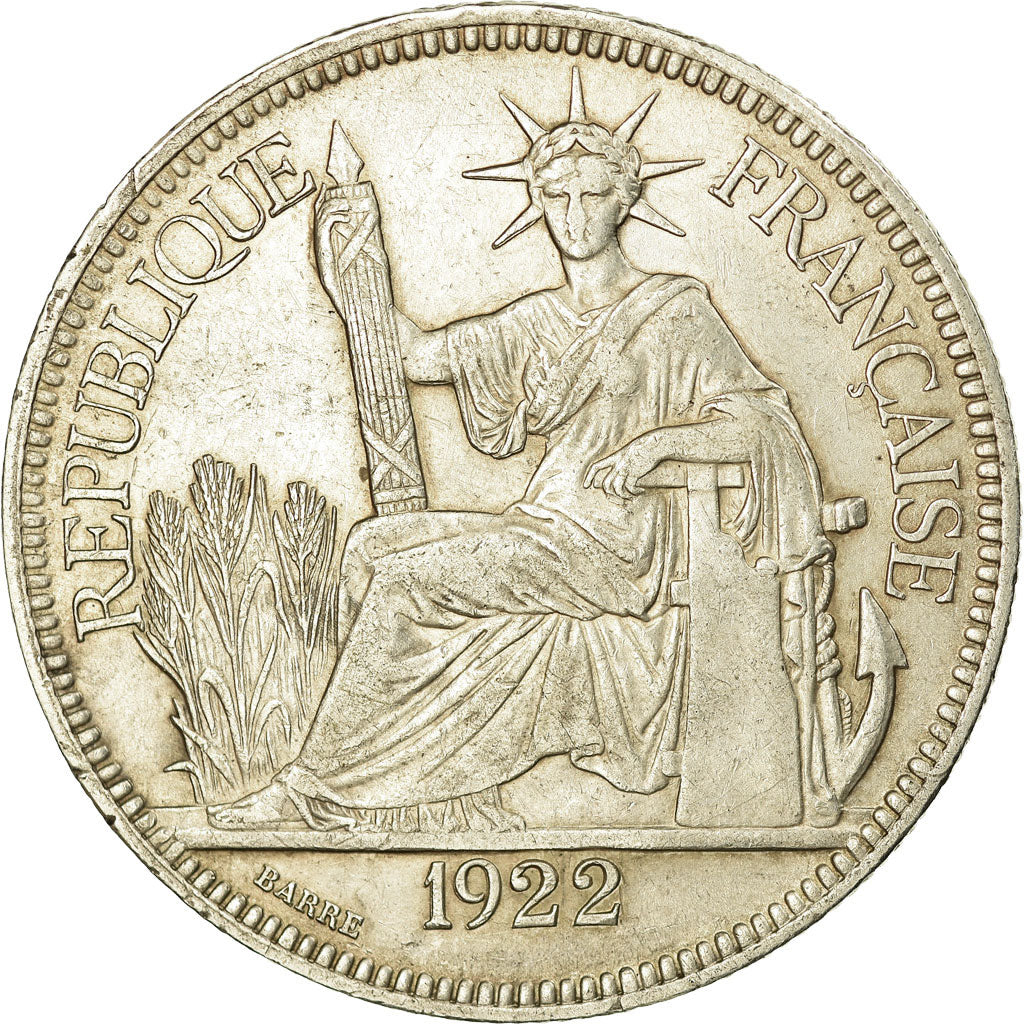 Monnaie, FRENCH INDO-CHINA, Piastre, 1922, Heaton, Birmingham, TTB, Argent