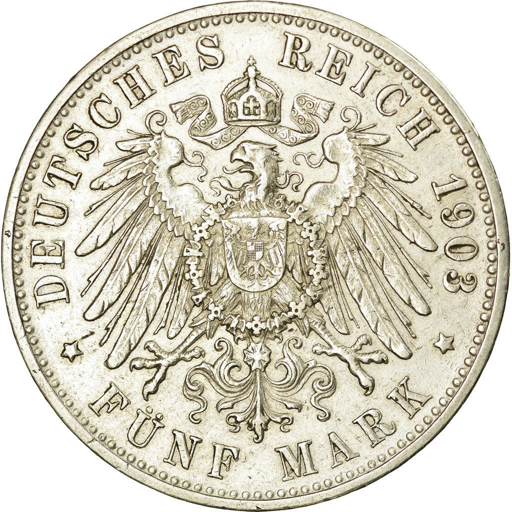 Munten, Duitse staten, WURTTEMBERG, Wilhelm II, 5 Mark, 1903, Freudenstadt, ZF