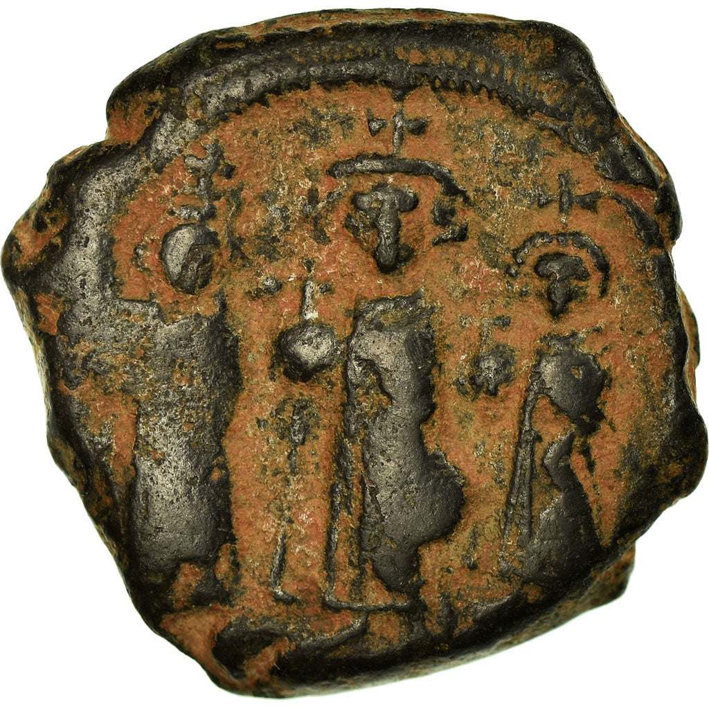 Coin, Heraclius, with Martina and Heraclius Constantine, Follis, 624-625