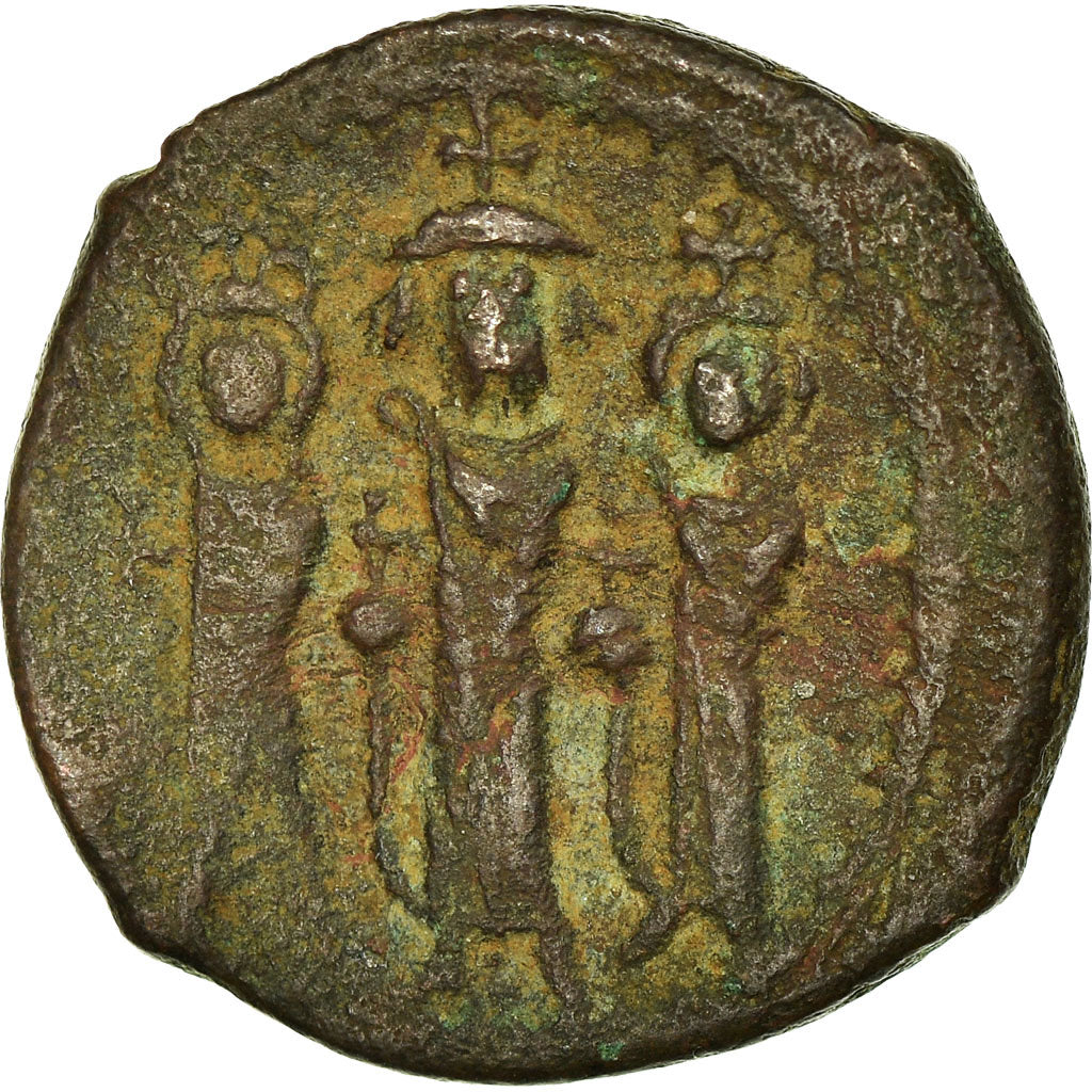 Coin, Heraclius, with Martina and Heraclius Constantine, Follis, 627-628