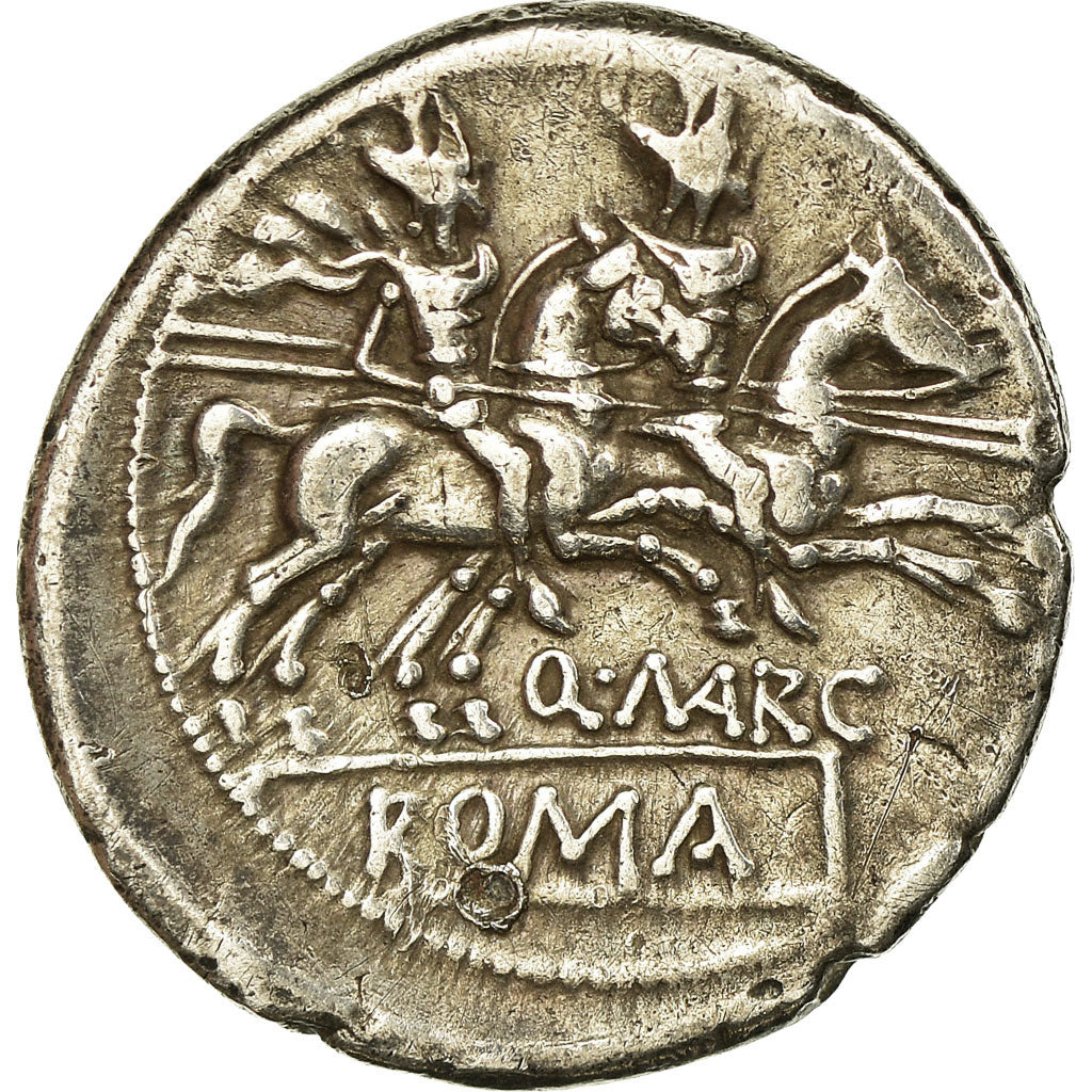 Coin, Marcia, Denarius, 148 BC, Rome, Fourrée, EF(40-45), Silver