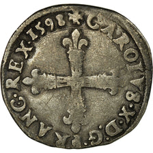 Moneta, Francja, Charles X, 1/4 Ecu, 1598, Nantes, VF(30-35), Srebro