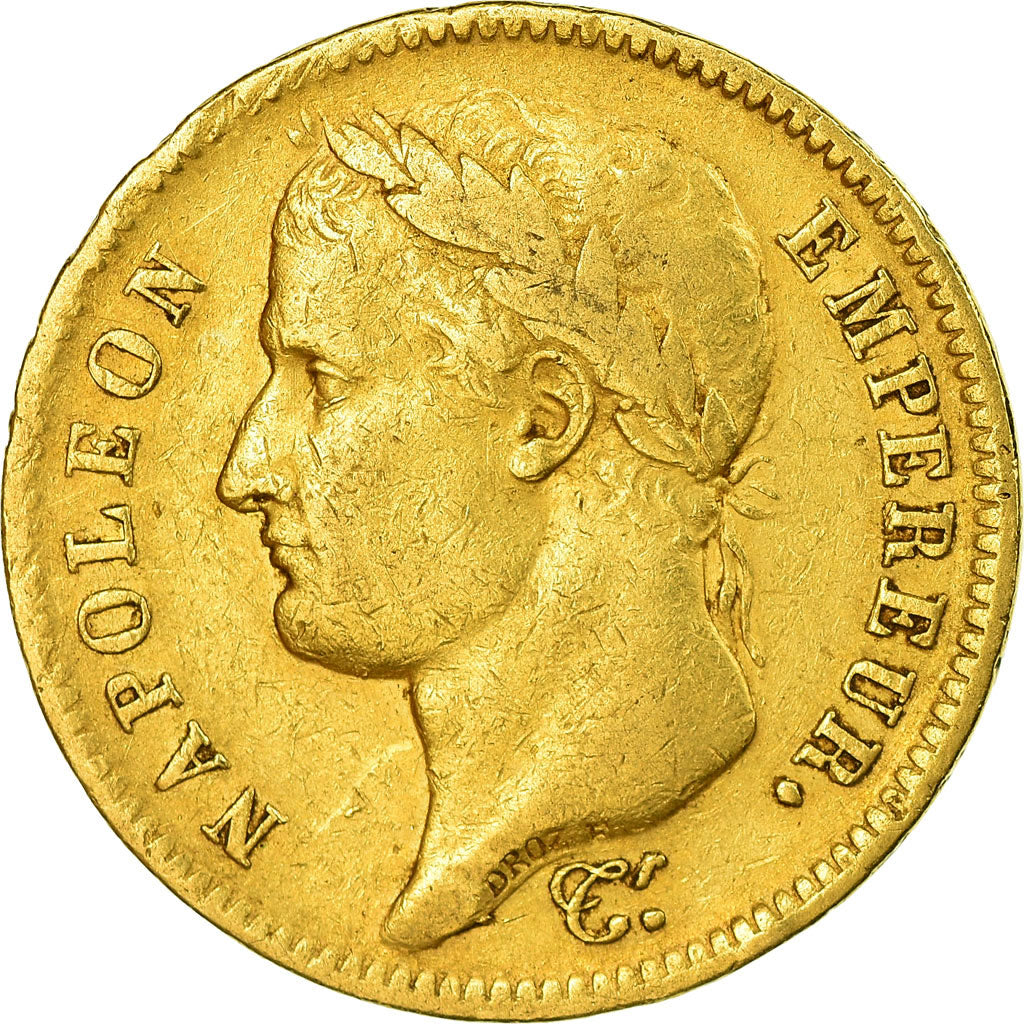Moeda, França, Napoléon I, 40 Francs, 1812, Paris, VF(30-35), Dourado