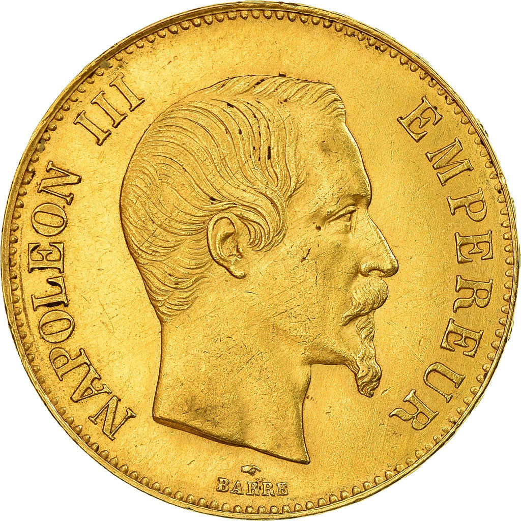 Münze, Frankreich, Napoleon III, 100 Francs, 1855, Paris, SS+, Gold, KM:786.1
