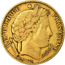 Moneta, Francja, Cérès, 10 Francs, 1850, Paris, VF(30-35), Złoto, KM:770