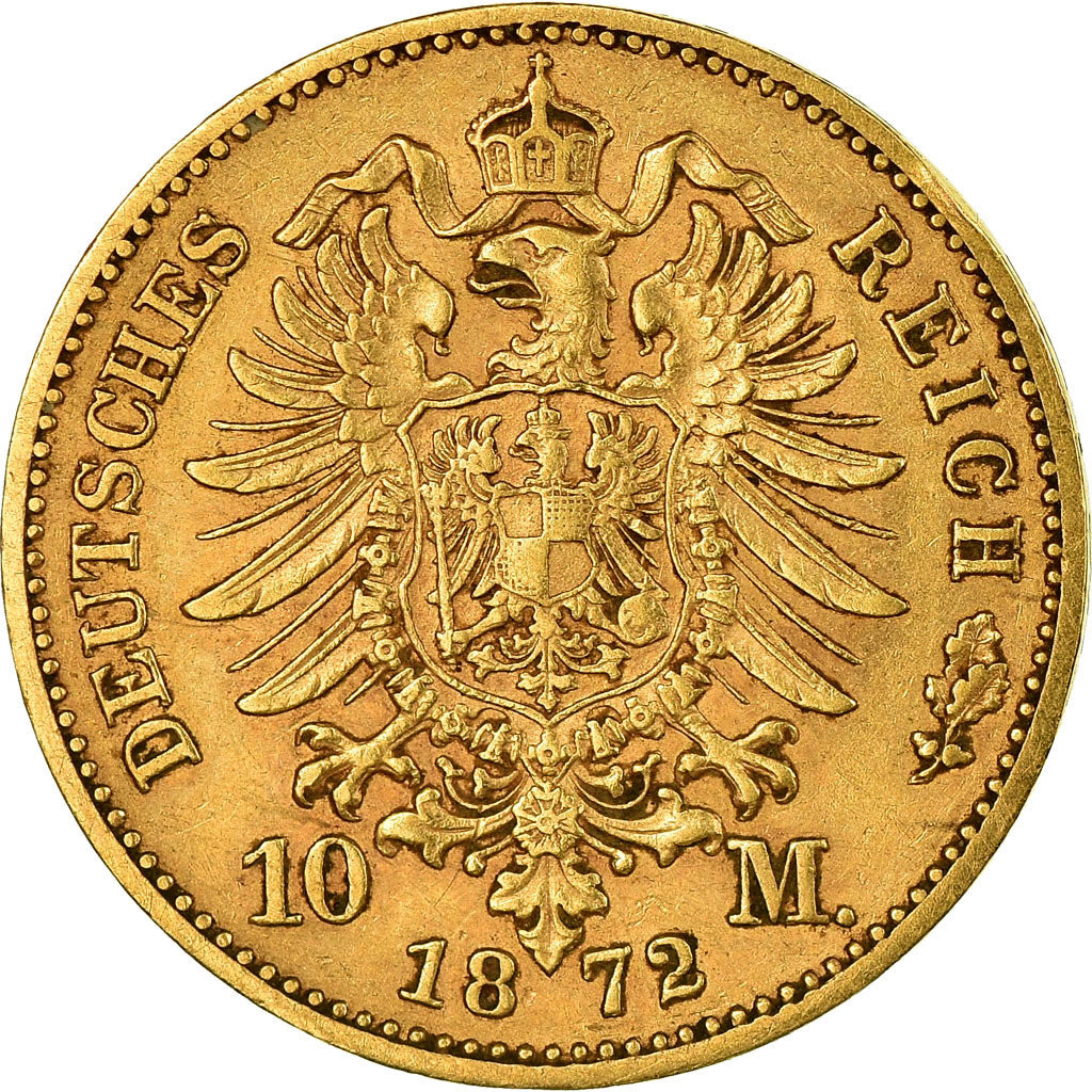 Monnaie, Etats allemands, WURTTEMBERG, Karl I, 10 Mark, 1872, Freudenstadt, TTB