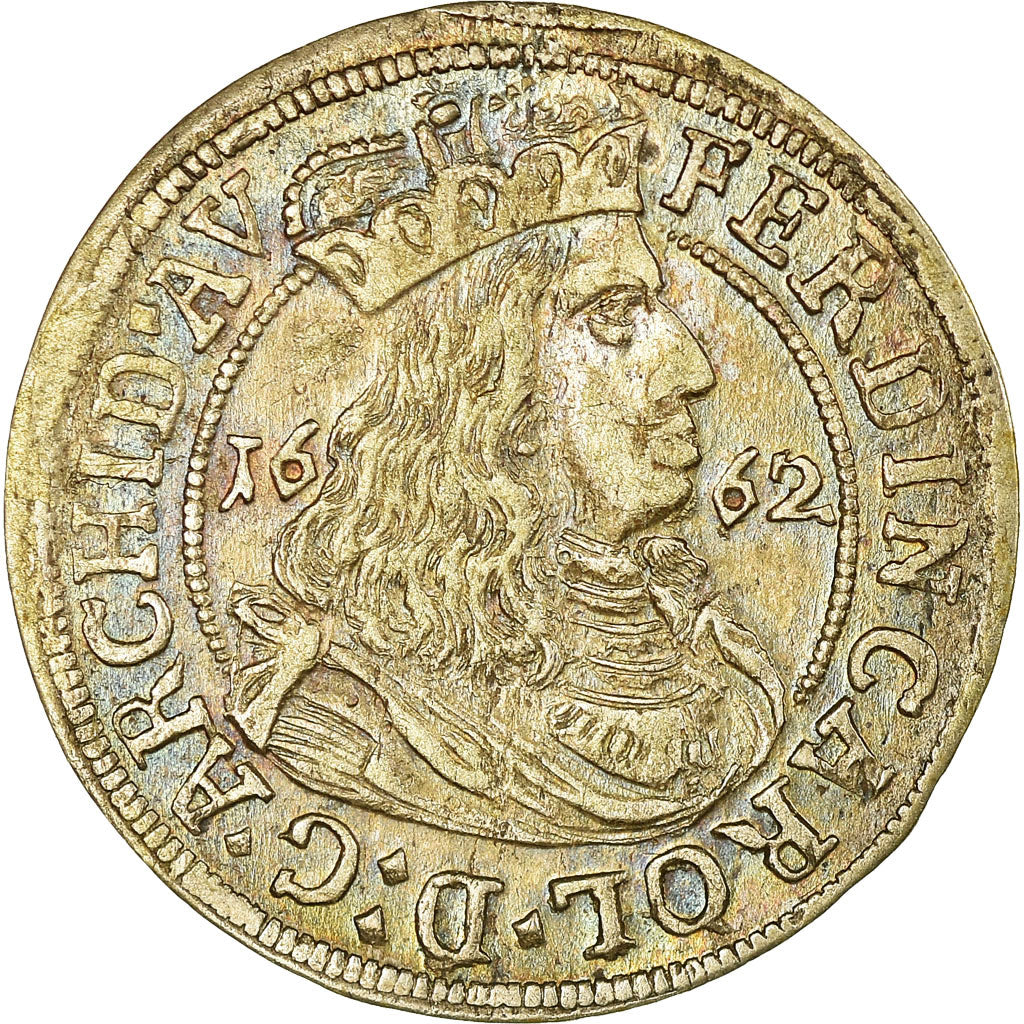 Coin, Austria, Ferdinand Charles, 3 Kreuzer, 1662, Hall, AU(55-58), Silver