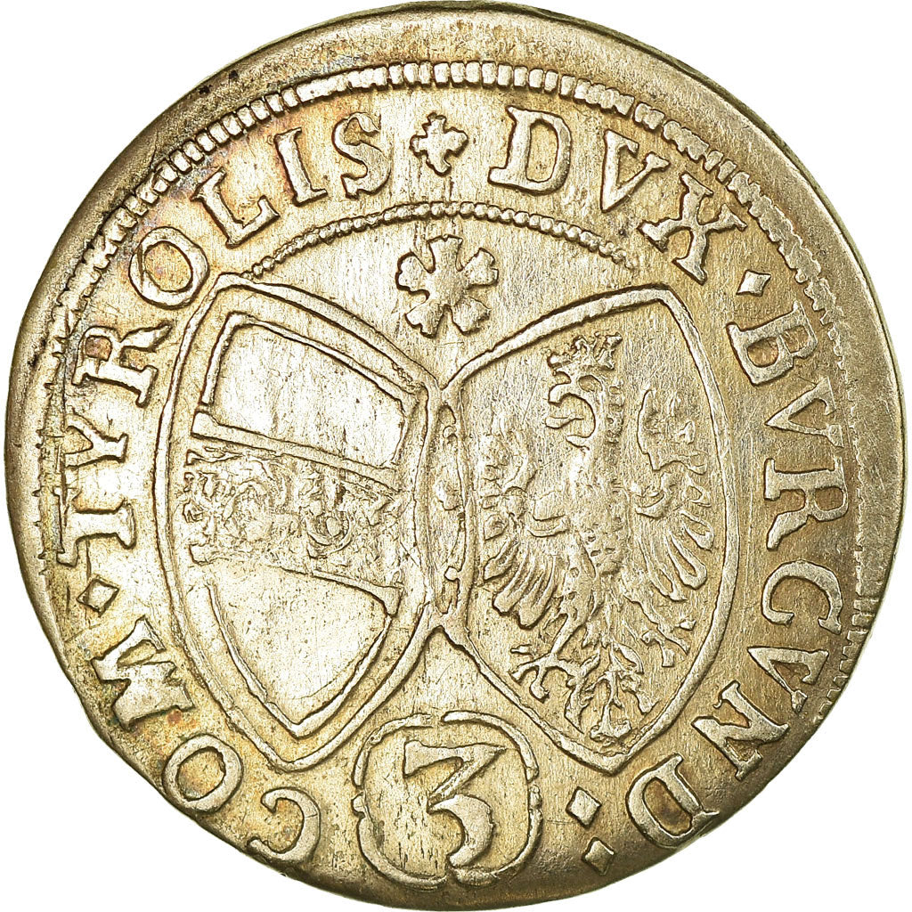 Coin, Austria, Ferdinand Charles, 3 Kreuzer, 1662, Hall, AU(55-58), Silver
