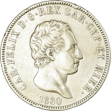 Moneta, STATI ITALIANI, SARDINIA, Carlo Felice, 5 Lire, 1830, Genoa, MB+