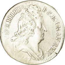 Munten, Frankrijk, Louis XIV, 10 Sols aux insignes, 1707, Paris, FR+, Zilver