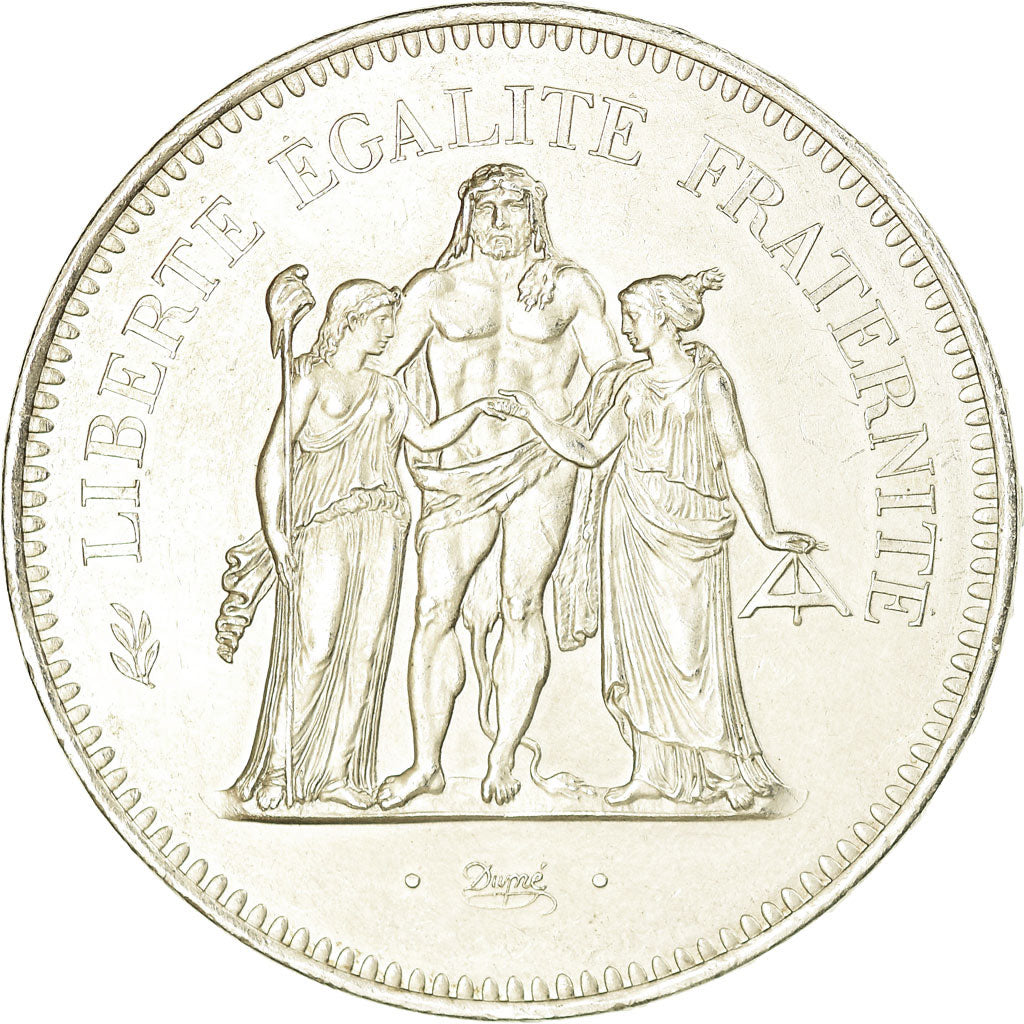 Coin, France, Hercule, 50 Francs, 1974, Paris, MS(60-62), Silver, KM:941.1