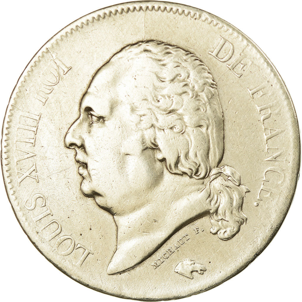 Coin, France, Louis XVIII, 5 Francs, 1816, Bayonne, VF(20-25), Silver, KM:711.8