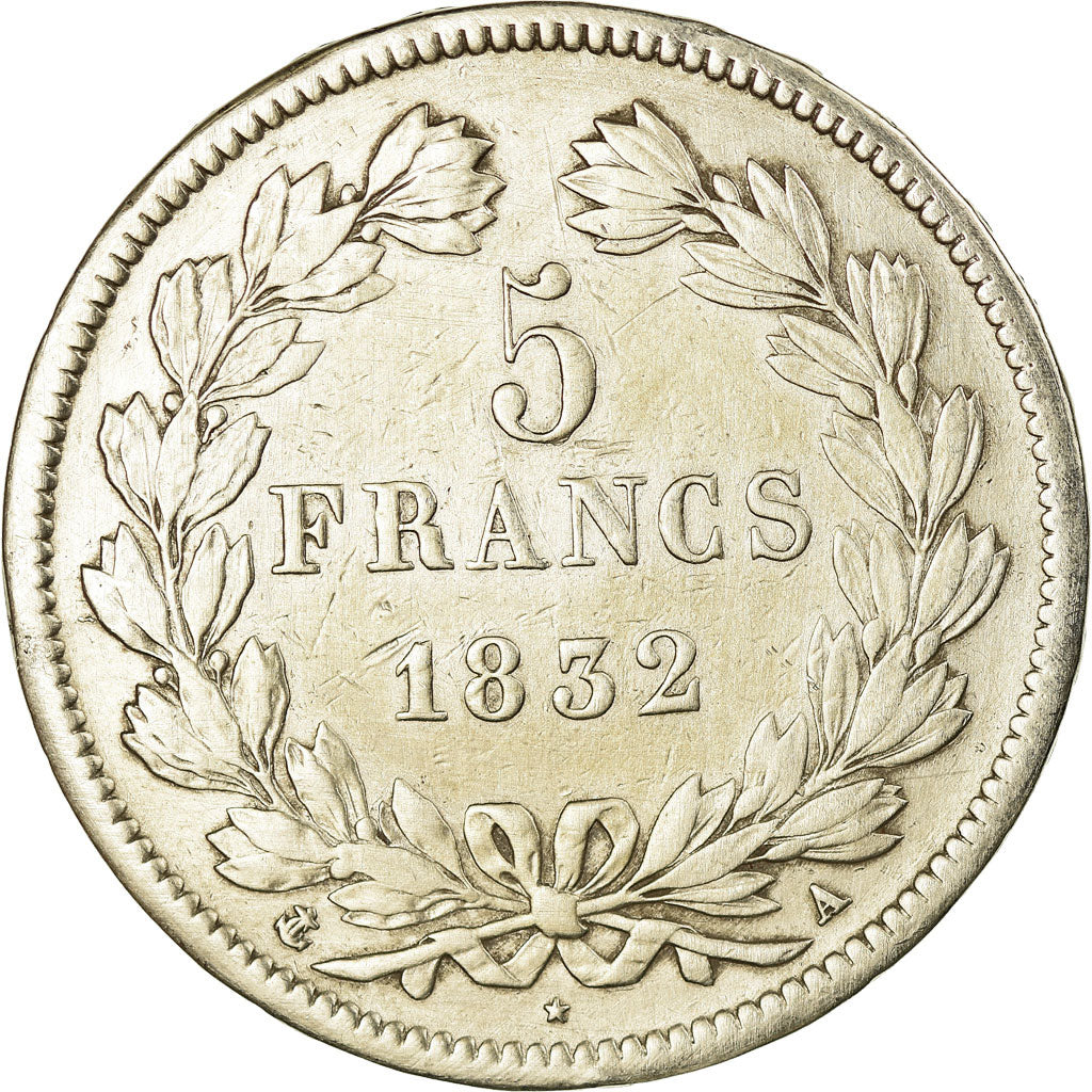 Münze, Frankreich, Louis-Philippe, 5 Francs, 1832, Paris, S+, Silber, KM:749.1