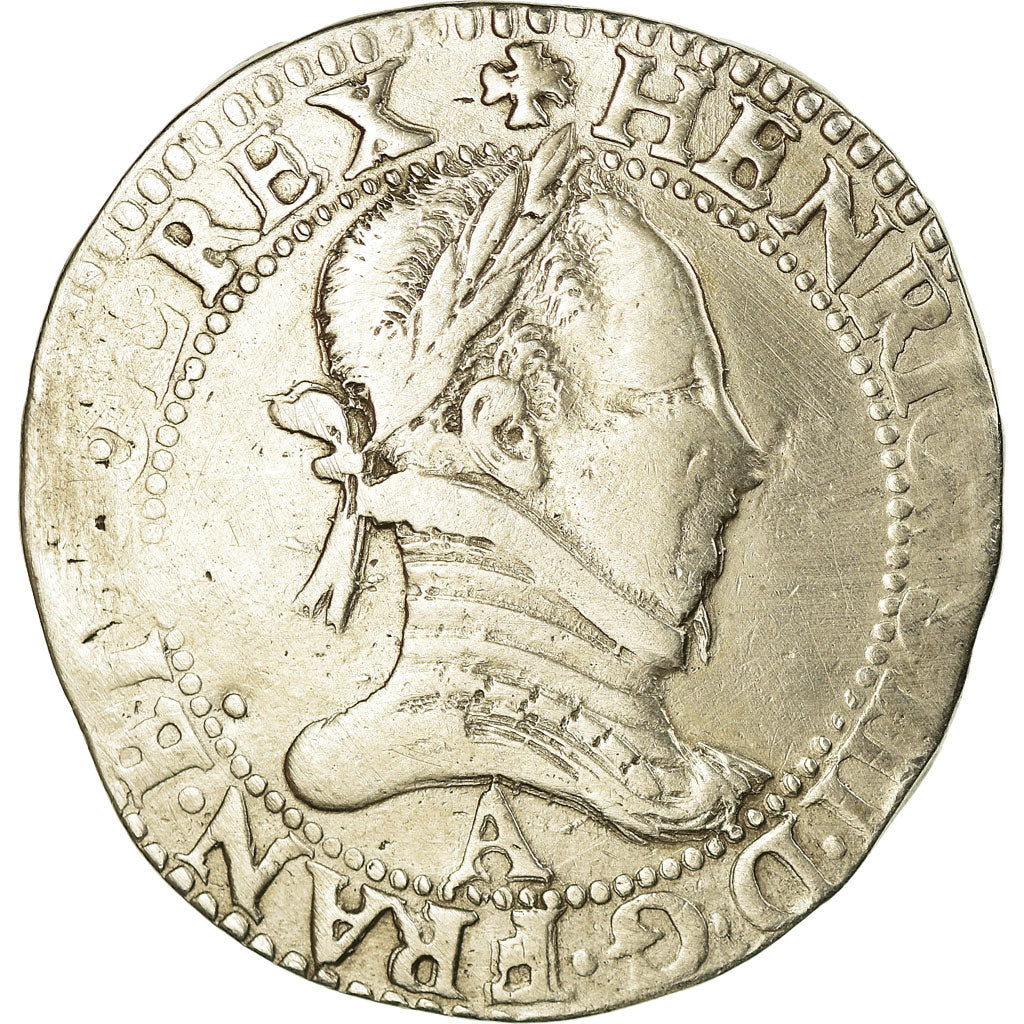 Münze, Frankreich, Henri III, Franc au Col Plat, 1575, Paris, S+, Silber