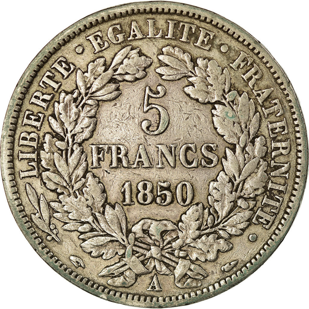 Monnaie, France, Cérès, 5 Francs, 1850, Paris, TB, Argent, Gadoury:719
