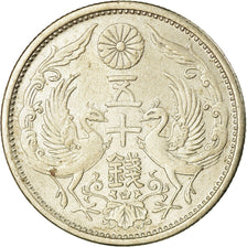 Coin, Japan, Hirohito, 50 Sen, 1929, EF(40-45), Silver, KM:50