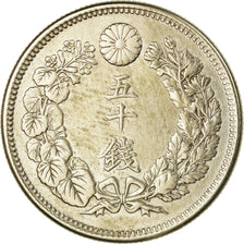 Coin, Japan, Mutsuhito, 50 Sen, 1910, AU(50-53), Silver, KM:31
