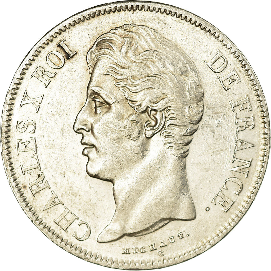 Münze, Frankreich, Charles X, 5 Francs, 1827, Lille, SS, Silber, KM:728.13