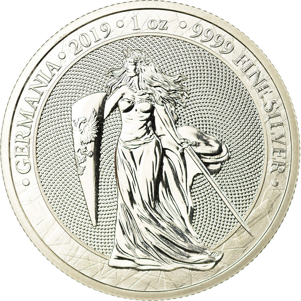 Coin, Germany, Germania, 1 oz, 5 Mark, 2019, MS(65-70), Silver