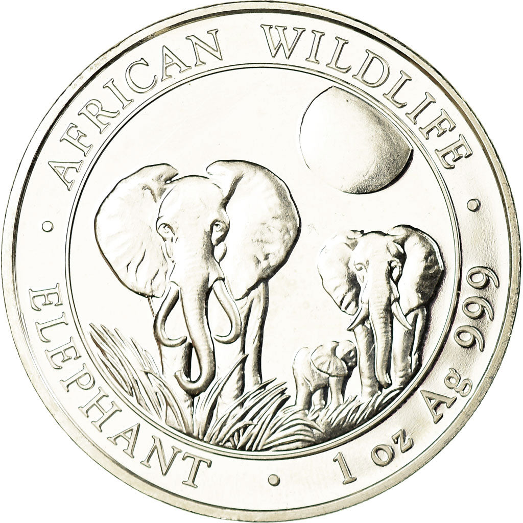 Coin, Somalia, African Wildlife, Elephant, 1 oz, 100 Shillings, 2014, MS(64)