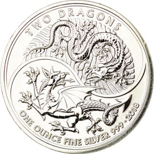 Coin, Great Britain, Elizabeth II, Two Dragons, 2 Pounds - 1 Oz, 2018