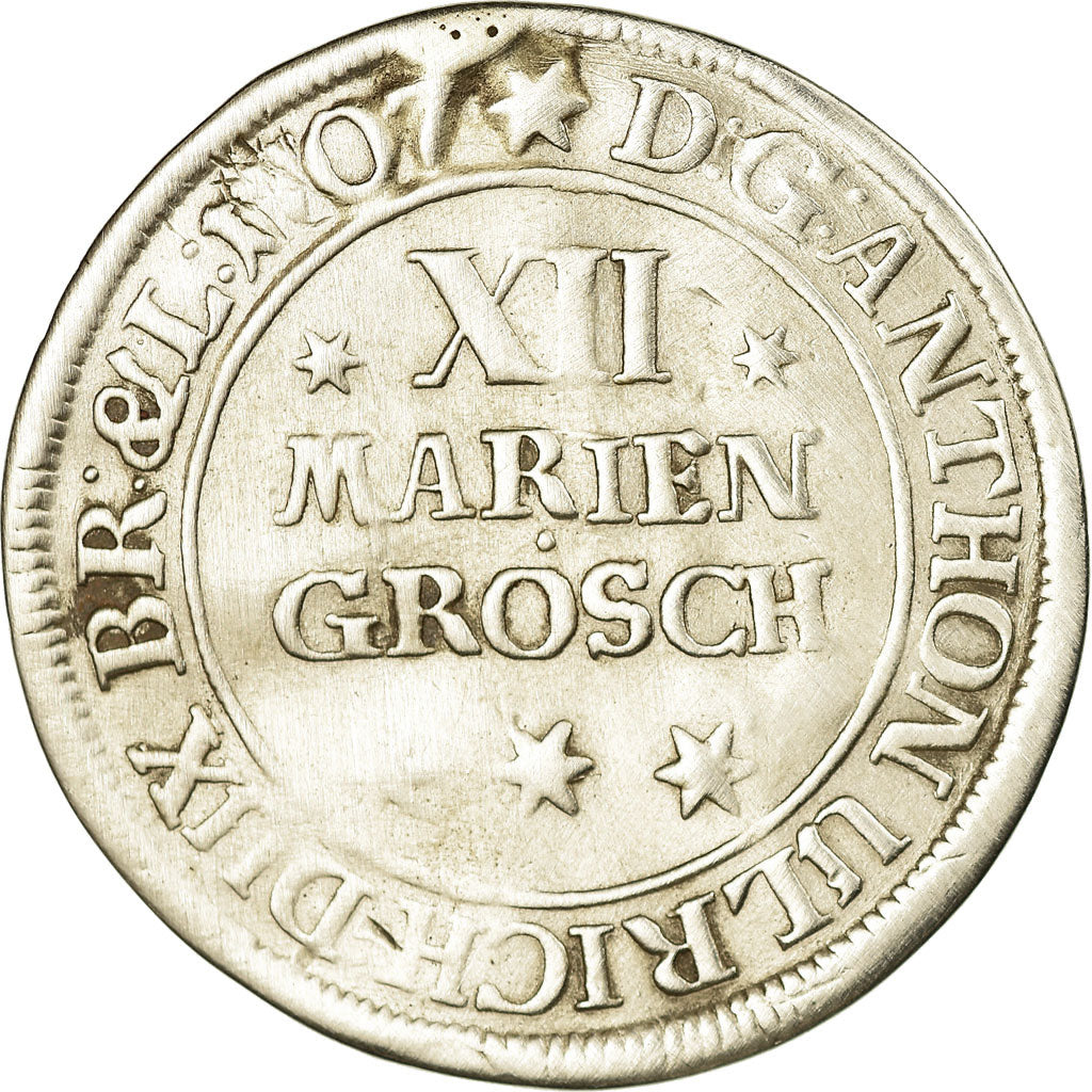 Coin, German States, BRUNSWICK-WOLFENBUTTEL, Anton Ulrich, 12 Mariengroschen