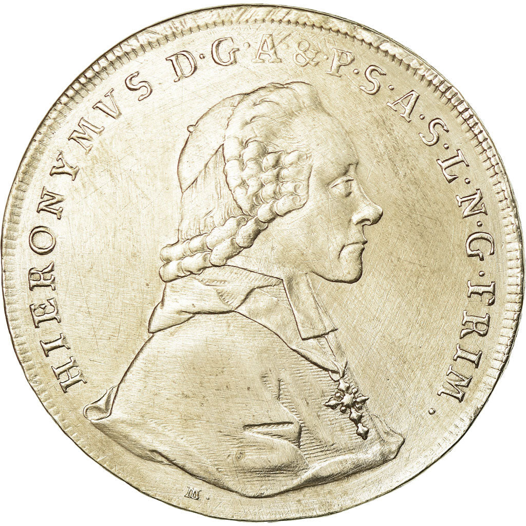 Coin, AUSTRIAN STATES, SALZBURG, Hieronymus, Thaler, 1776, EF(40-45), Silver