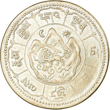 Monnaie, Tibet, 10 Srang, 1952, Tapchi, TTB, Billon, KM:29a