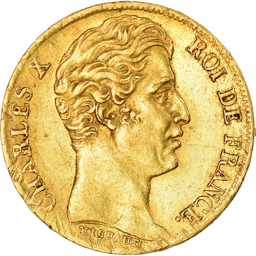 Moneta, Francia, Charles X, 20 Francs, 1830, Lille, BB, Oro, KM:726.4