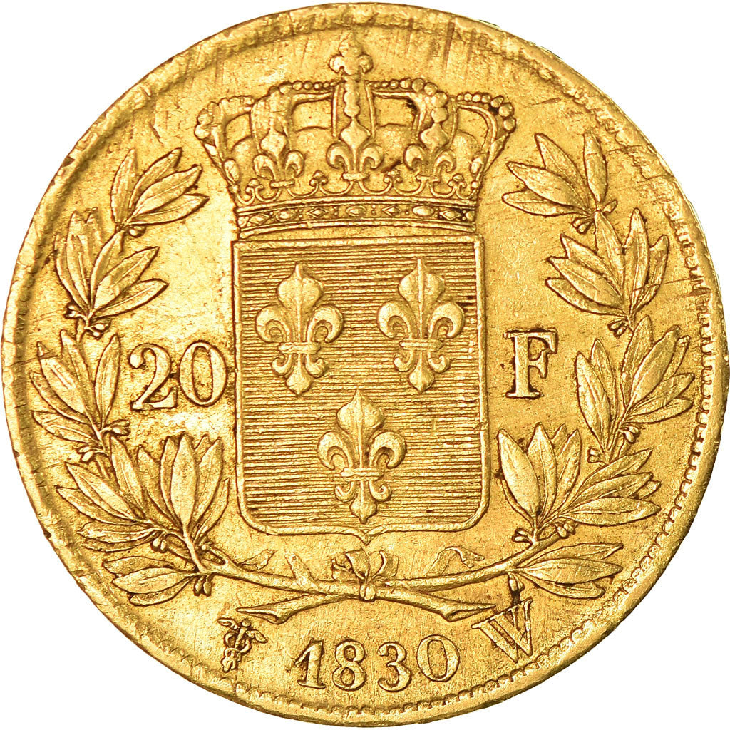 Moneta, Francia, Charles X, 20 Francs, 1830, Lille, BB, Oro, KM:726.4