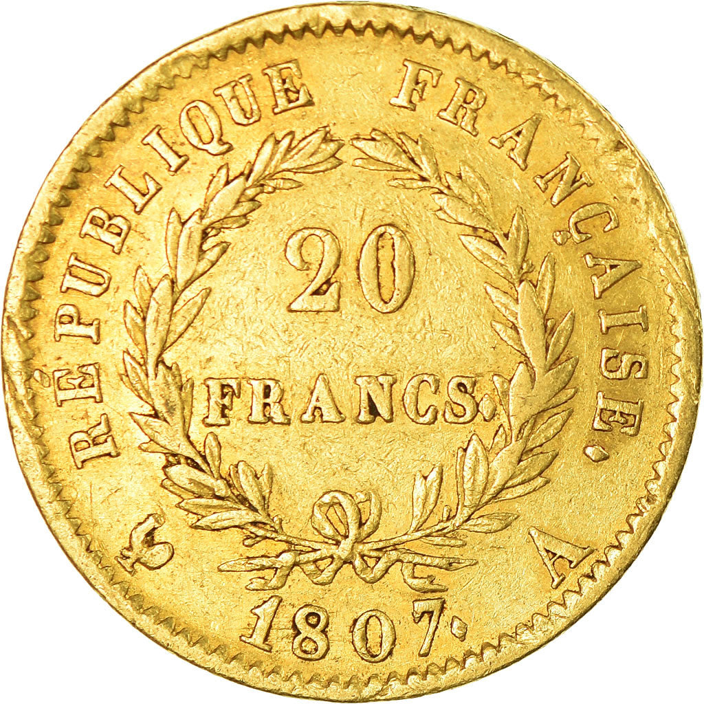 Munten, Frankrijk, Napoléon I, 20 Francs, 1807, Paris, ZF, Goud, KM:687.1