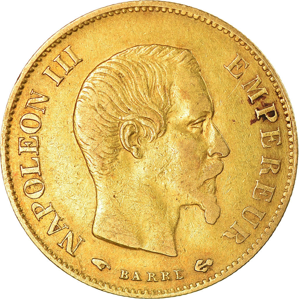 Munten, Frankrijk, Napoleon III, 10 Francs, 1858, Paris, FR+, Goud, KM:784.3