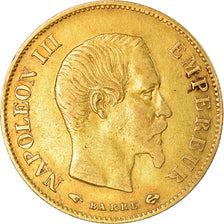 Munten, Frankrijk, Napoleon III, 10 Francs, 1858, Paris, FR+, Goud, KM:784.3