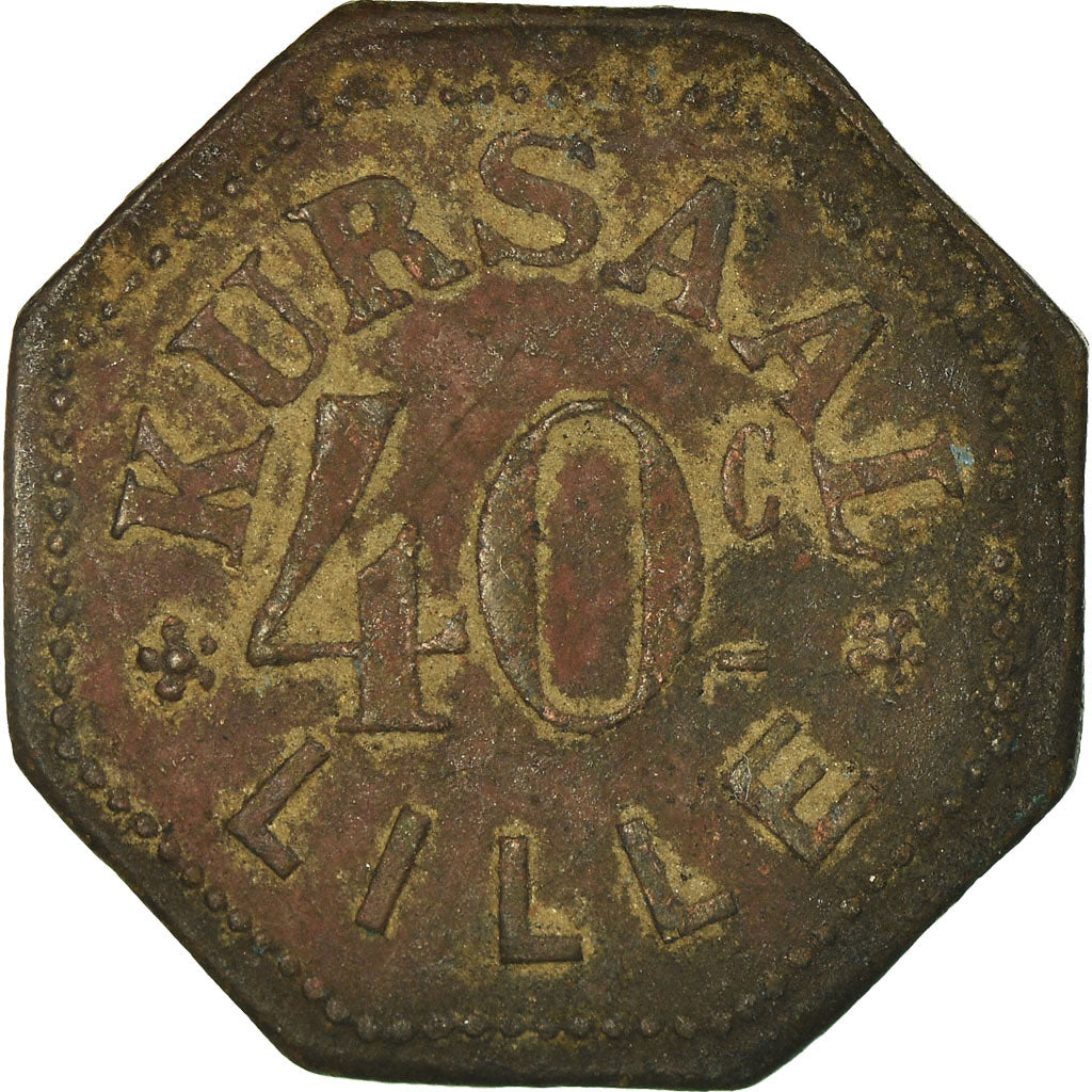 Coin, France, Kursaal, Lille, 40 Centimes, EF(40-45), Brass, Elie:105.2
