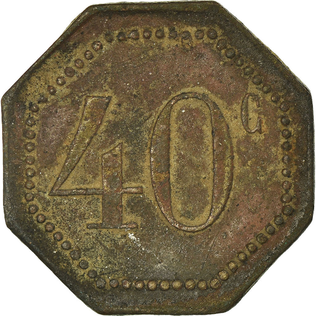 Coin, France, Kursaal, Lille, 40 Centimes, EF(40-45), Brass, Elie:105.2