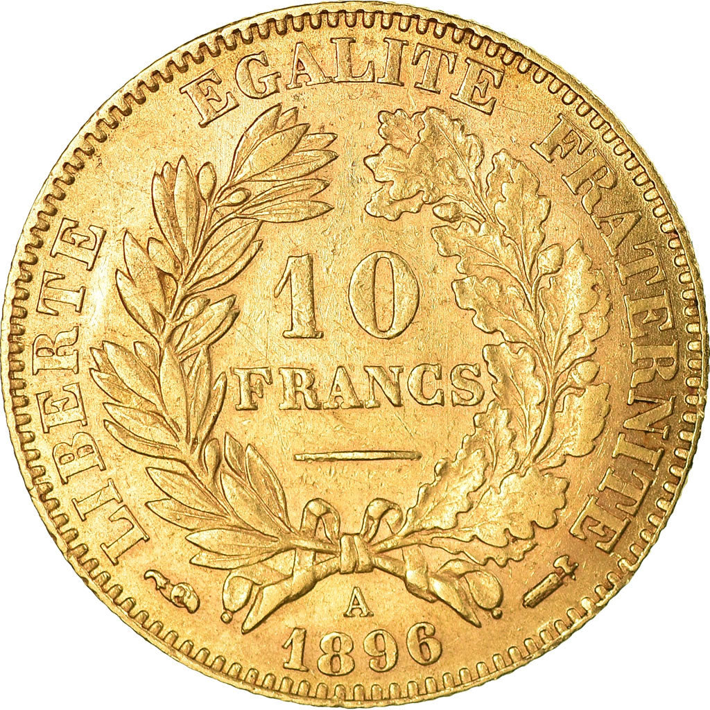Monnaie, France, Cérès, 10 Francs, 1896, Paris, TTB, Or, Gadoury:1016, KM:830