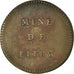 Monnaie, France, Mines de Litry, Molay-Littry, 18 Sous, TTB, Cuivre