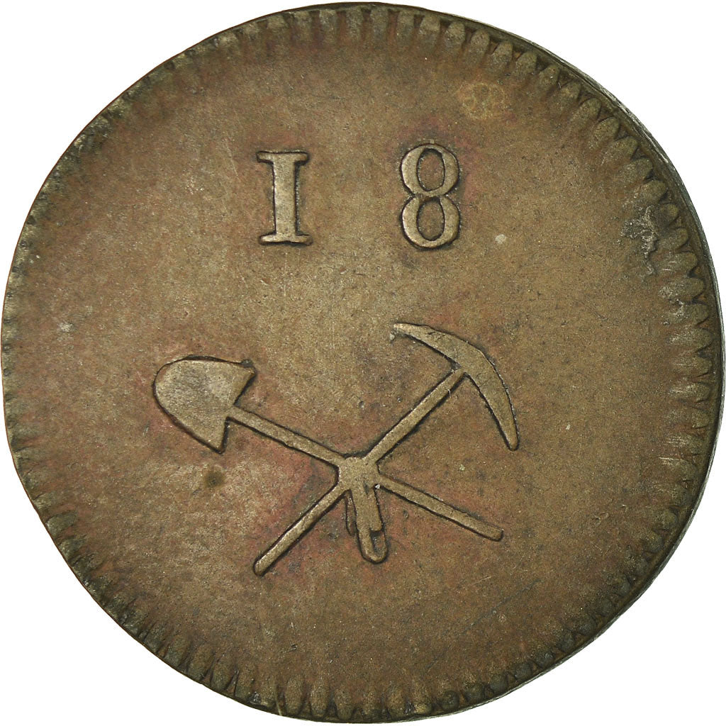 Monnaie, France, Mines de Litry, Molay-Littry, 18 Sous, TTB, Cuivre