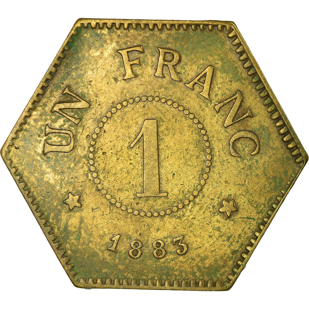 Monnaie, France, Aciéries de Longwy, Hôtel Economat, Longwy, 1 Franc, 1883
