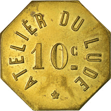 Moneta, Francja, Atelier du Lude, Le Lude, 10 Centimes, AU(55-58), Mosiądz