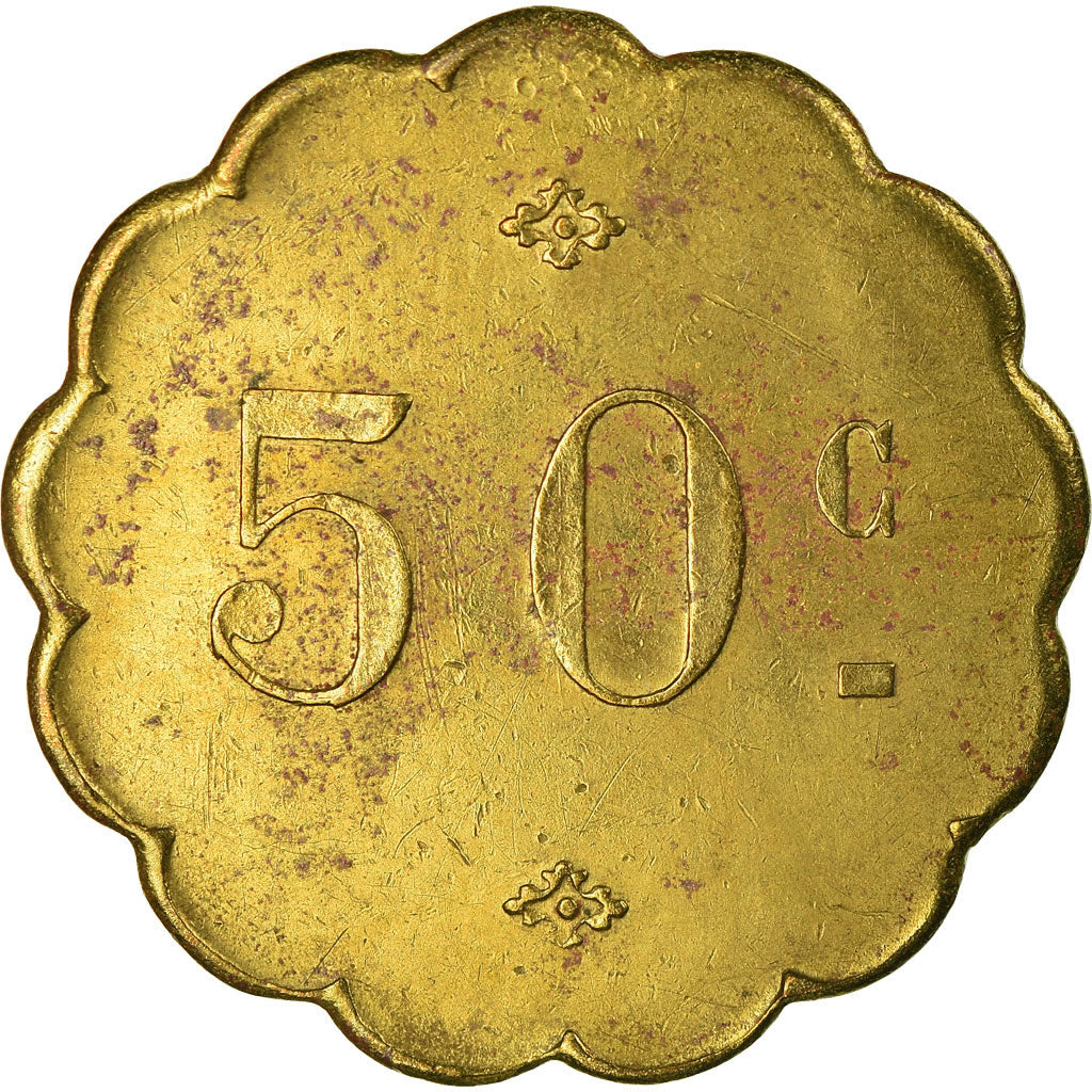 Moneda, Francia, Atelier du Lude, Le Lude, 50 Centimes, EBC, Latón, Elie:10.4