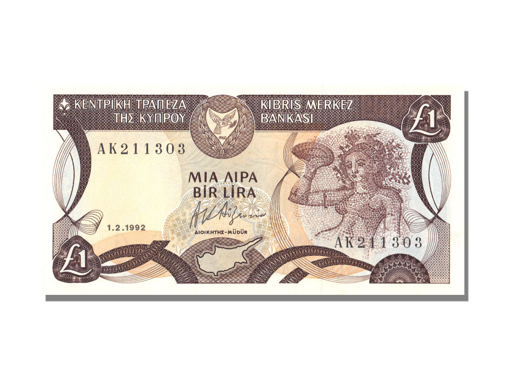 Cyprus, 1 Pound, 1992, KM #53b, 1992-02-01, UNC(65-70), AK