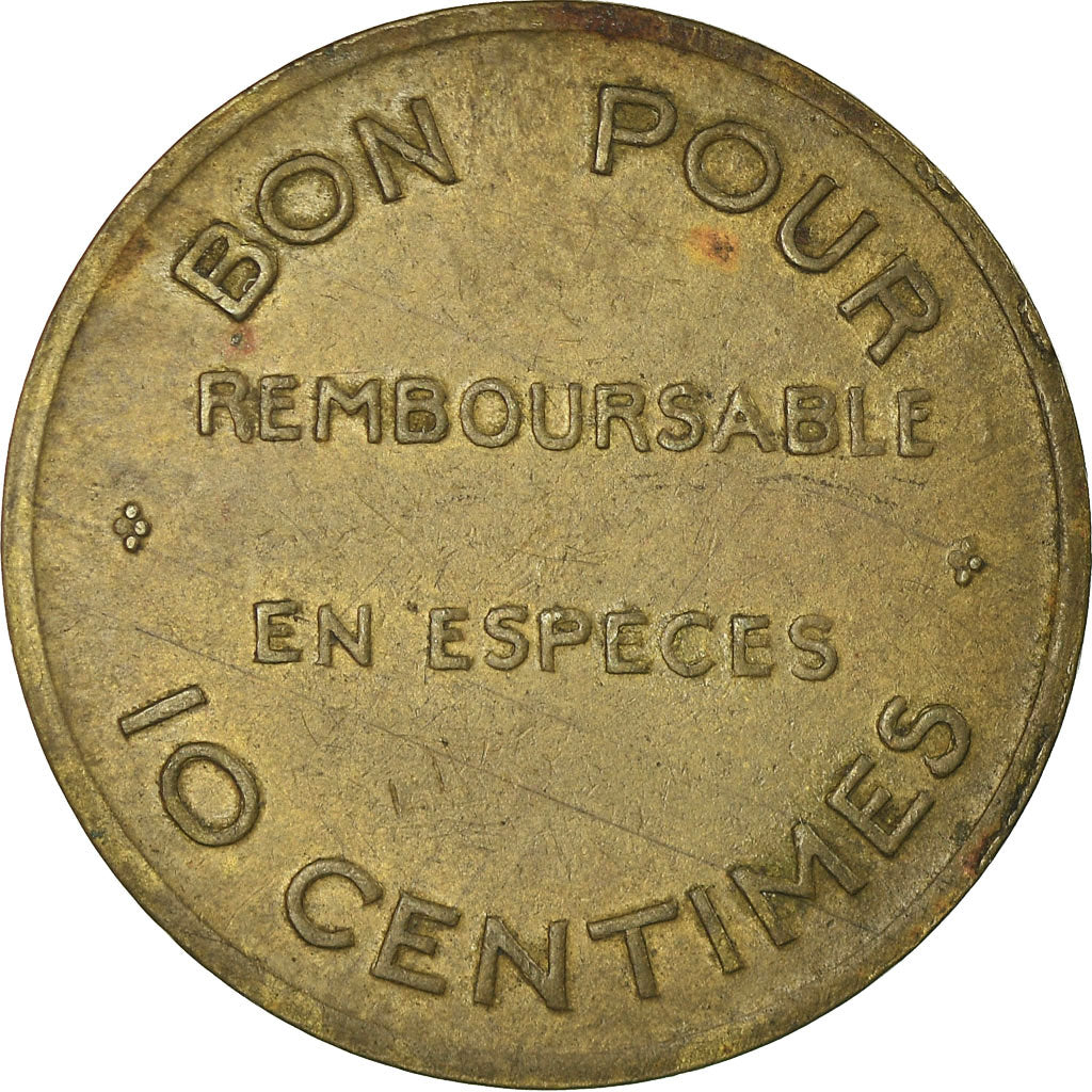 Coin, France, Eden-Bars, Lyon, 10 Centimes, EF(40-45), Brass, Elie:E25.1