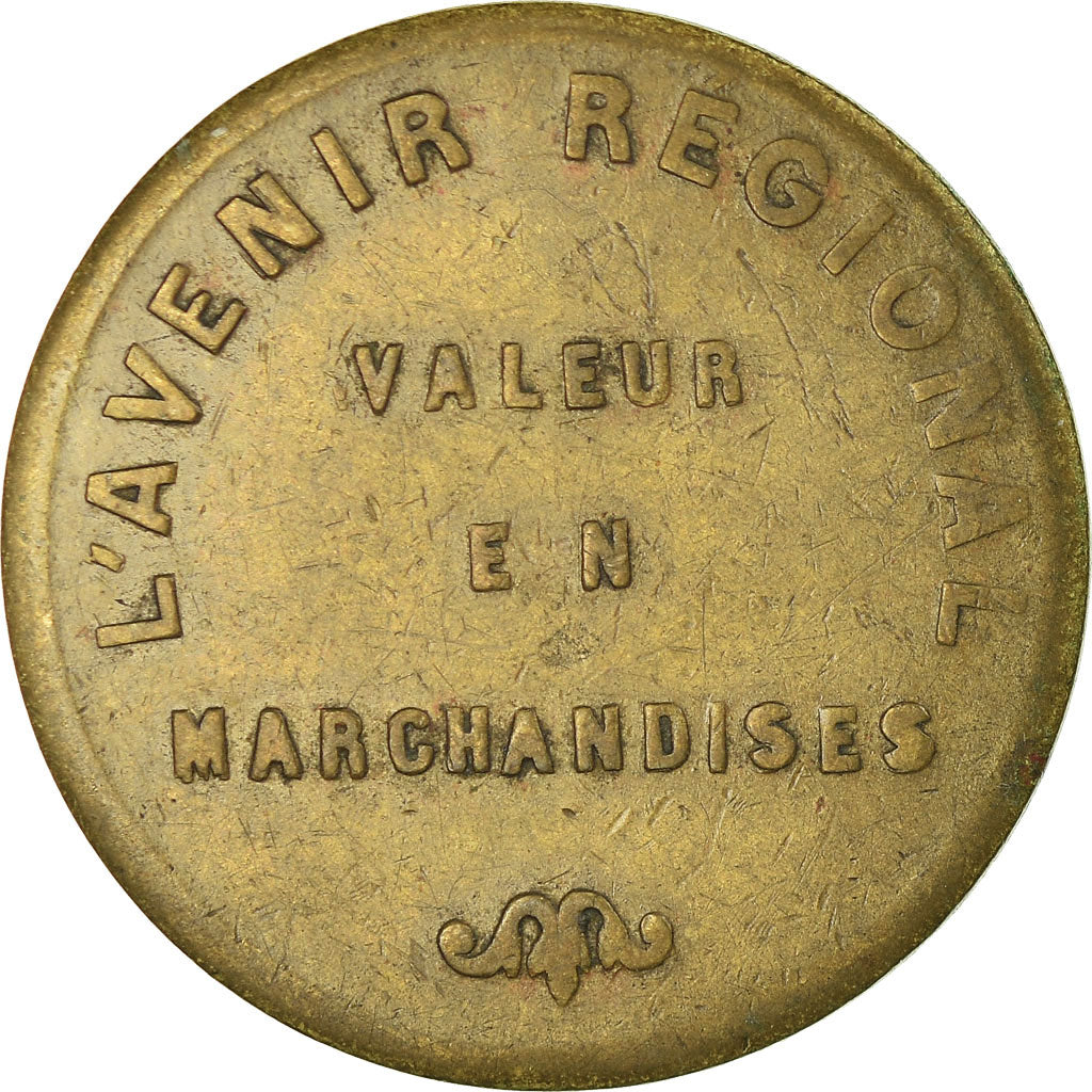 Monnaie, France, L'Avenir Régional, Lyon, 25 Centimes, TTB, Laiton, Elie:A50.3