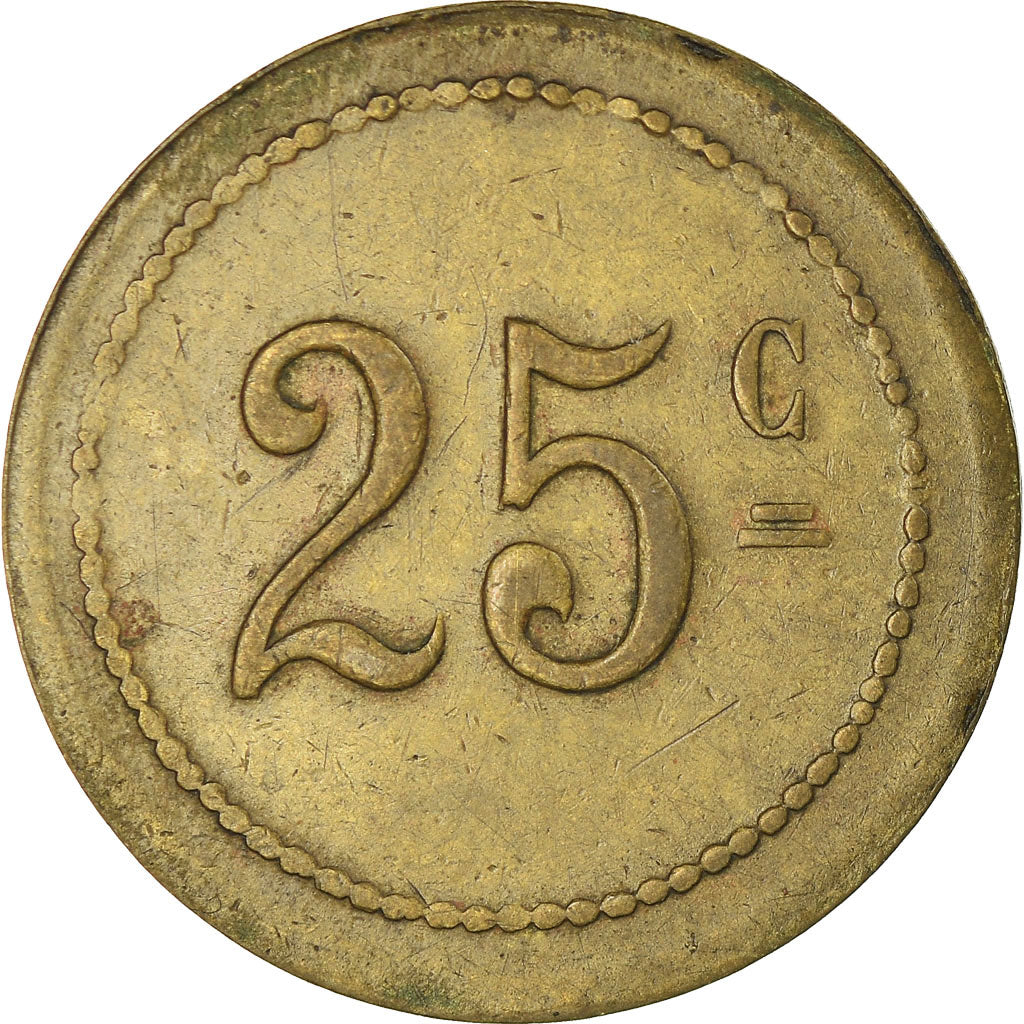 Monnaie, France, L'Avenir Régional, Lyon, 25 Centimes, TTB, Laiton, Elie:A50.3
