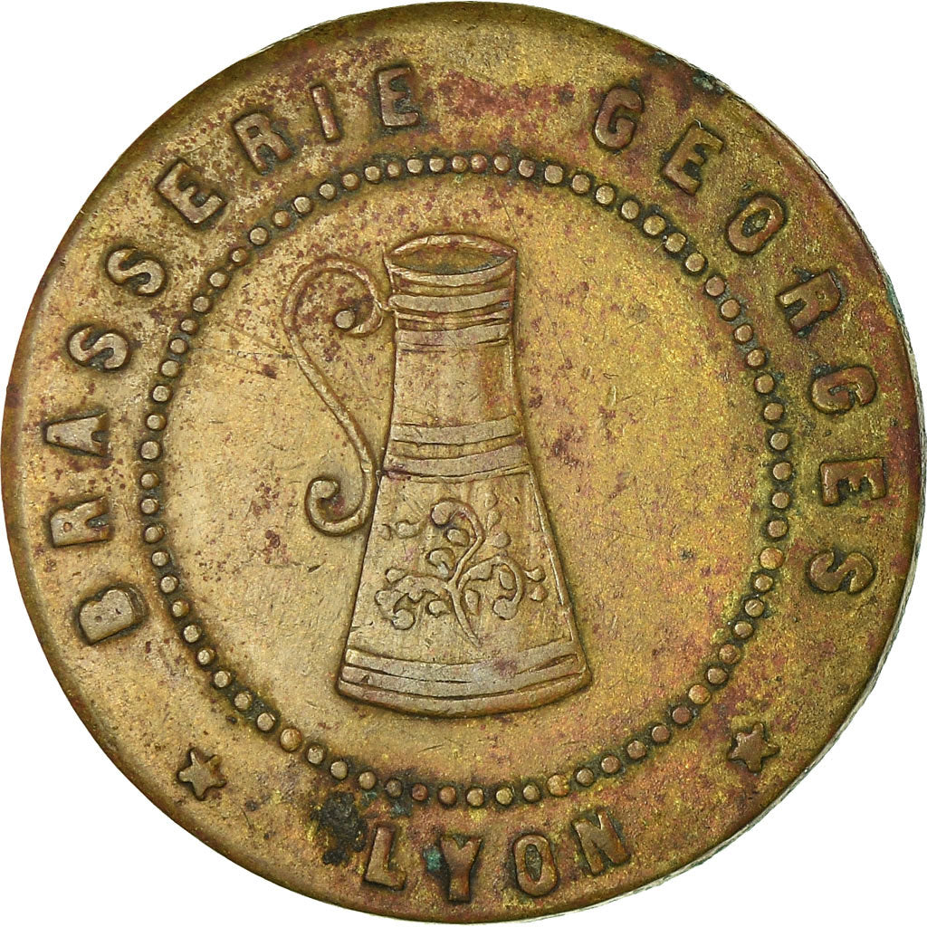 Munten, Frankrijk, Brasserie GEORGES, Lyon, 5 Centimes, ZF, Tin, Elie:B240.1