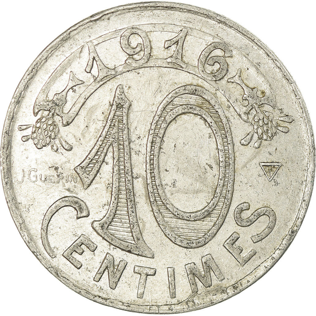 Monnaie, France, Chambre de Commerce, Marseille, 10 Centimes, 1916, TTB+