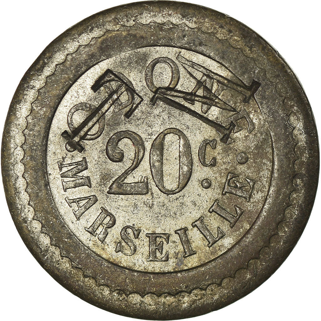 France, 20 Centimes, Slot Machine Token, ODONE, Marseille, EF(40-45), Nickel